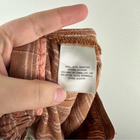 Anthropologie Terracotta Orange Striped Seashore Beach Linen Cotton Pants XS - Picture 6 of 8